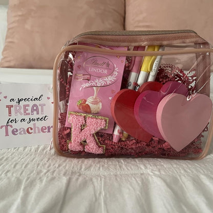 Clear Makeup Bag Travel - TSA Approved Toiletry Bag, 2 Rose Pink | 1 Medium Quart Carry-On & 1 Large Checked-Luggage, Reinforced Seams, Water-resistant, Clear Easy-Check for Airport, Women