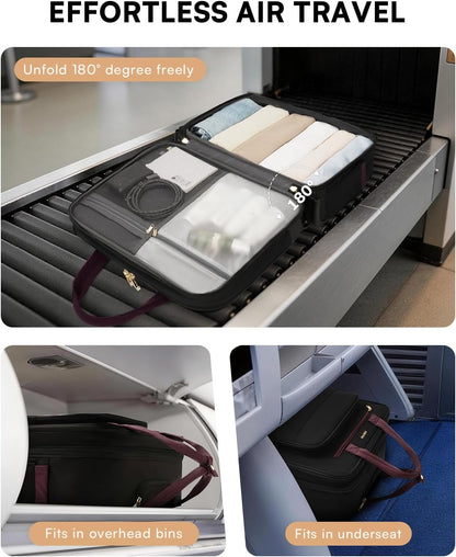 Rolling Puffer Laptop Bag, Rolling Briefcase for Women, Wheeled 16 Inch Computer Bag, Water Resistant Stylish Overnight Underseat Carry On Luggage with Wheels for Work Travel Business, Khaki