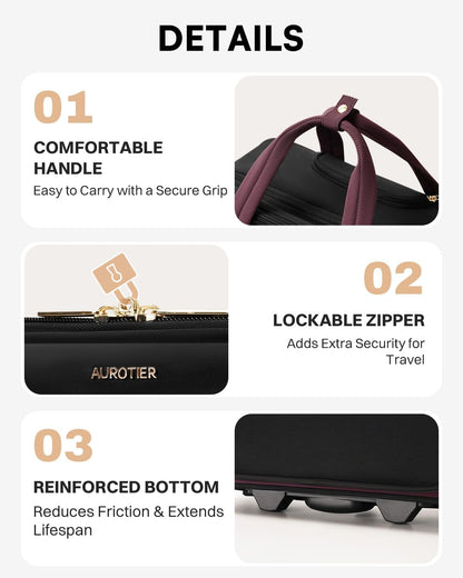 Rolling Puffer Laptop Bag, Rolling Briefcase for Women, Wheeled 16 Inch Computer Bag, Water Resistant Stylish Overnight Underseat Carry On Luggage with Wheels for Work Travel Business, Khaki