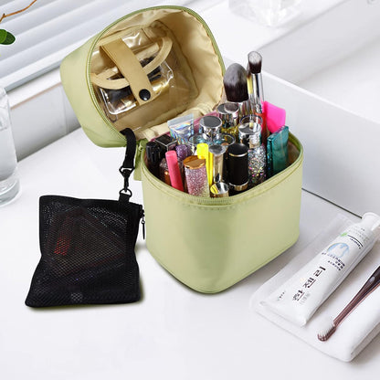 Makeup Brush Organizer Makeup Bag Brushes Set Case 7.5x5.5x4.4 Inch Professional Travelling Brush Pen Pencil Holder Make Up Cup Storage Organizer Case Pencil Pouch Cosmetic Bag for Travel