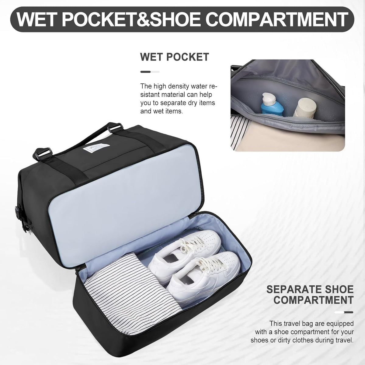 Weekender Bags for Women, Personal Item Travel Bag with Shoes Compartment | Overnight Travel Duffel Bag with Toiletry Bag, Airplane Friendly Carry-On Bag - Colors A