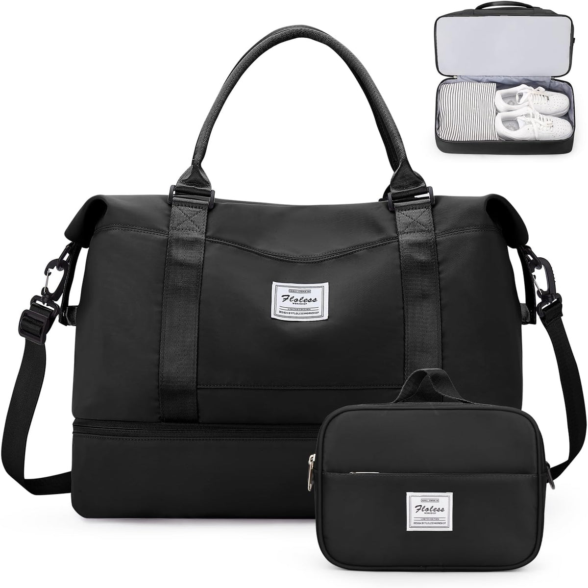 Weekender Bags for Women, Personal Item Travel Bag with Shoes Compartment | Overnight Travel Duffel Bag with Toiletry Bag, Airplane Friendly Carry-On Bag - Colors A