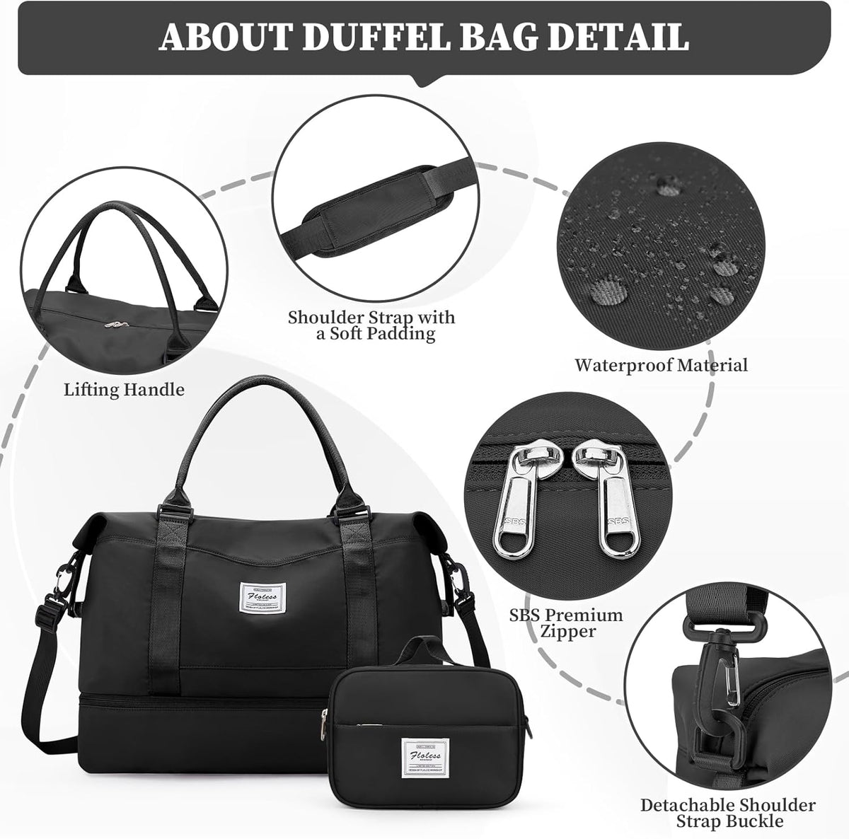 Weekender Bags for Women, Personal Item Travel Bag with Shoes Compartment | Overnight Travel Duffel Bag with Toiletry Bag, Airplane Friendly Carry-On Bag - Colors A