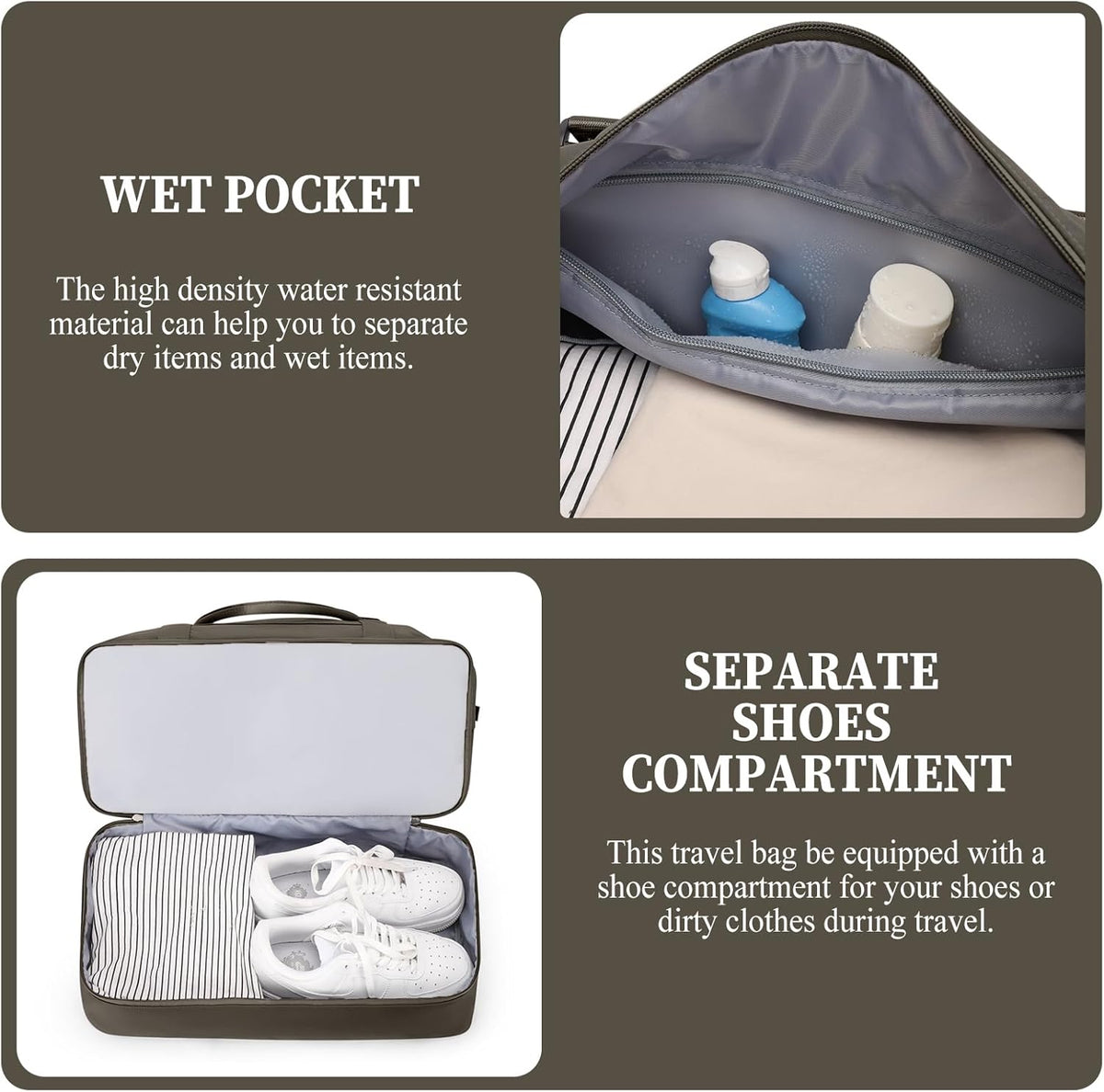 Weekender Bags for Women, Personal Item Travel Bag with Shoes Compartment | Overnight Travel Duffel Bag with Toiletry Bag, Airplane Friendly Carry-On Bag - Colors A