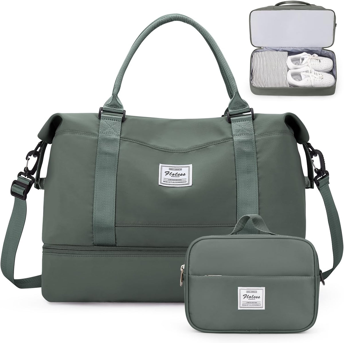 Weekender Bags for Women, Personal Item Travel Bag with Shoes Compartment | Overnight Travel Duffel Bag with Toiletry Bag, Airplane Friendly Carry-On Bag - Colors A