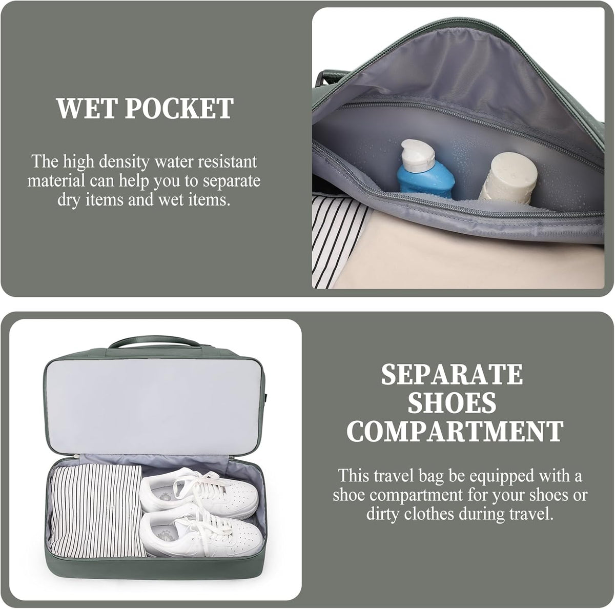 Weekender Bags for Women, Personal Item Travel Bag with Shoes Compartment | Overnight Travel Duffel Bag with Toiletry Bag, Airplane Friendly Carry-On Bag - Colors A