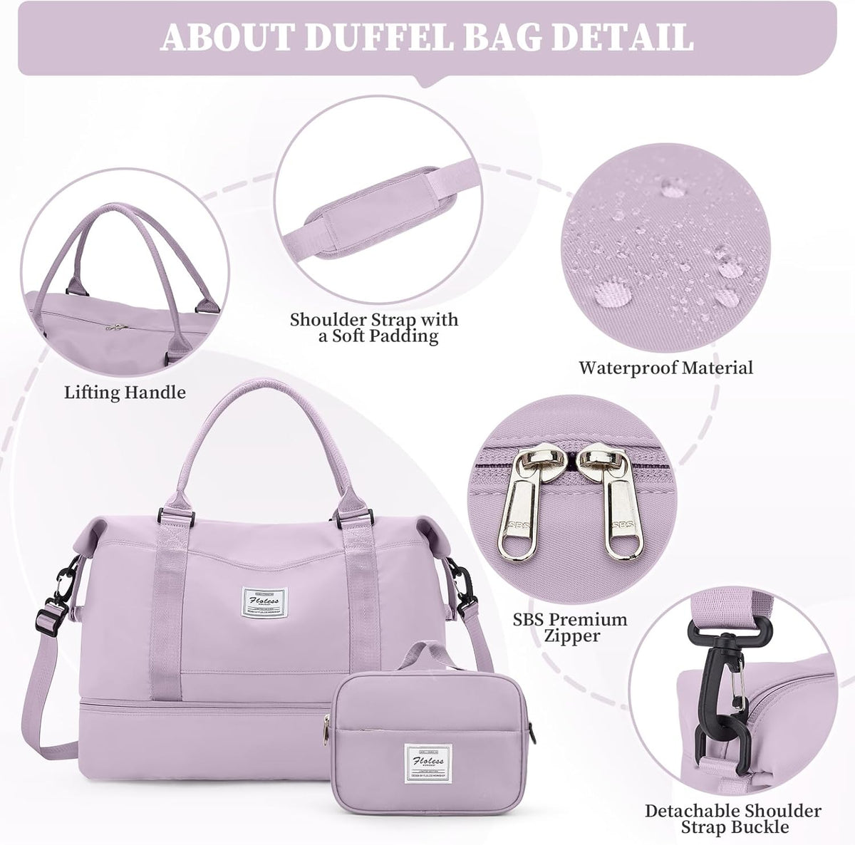 Weekender Bags for Women, Personal Item Travel Bag with Shoes Compartment | Overnight Travel Duffel Bag with Toiletry Bag, Airplane Friendly Carry-On Bag - Colors A