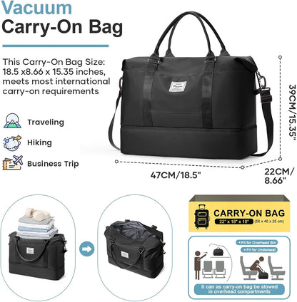 Weekender Bags for Women, Personal Item Travel Bag with Shoes Compartment | Overnight Travel Duffel Bag with Toiletry Bag, Airplane Friendly Carry-On Bag - Colors A