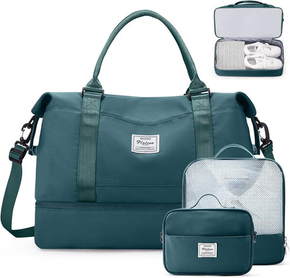 Weekender Bags for Women, Personal Item Travel Bag with Shoes Compartment | Overnight Travel Duffel Bag with Toiletry Bag, Airplane Friendly Carry-On Bag - Colors A