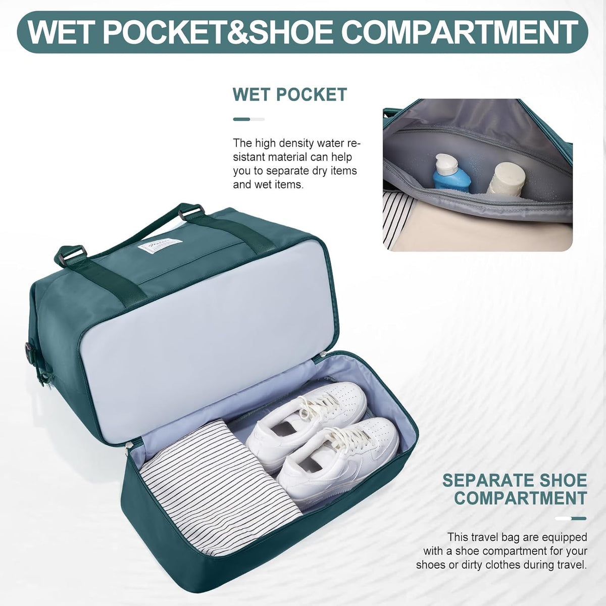 Weekender Bags for Women, Personal Item Travel Bag with Shoes Compartment | Overnight Travel Duffel Bag with Toiletry Bag, Airplane Friendly Carry-On Bag - Colors A