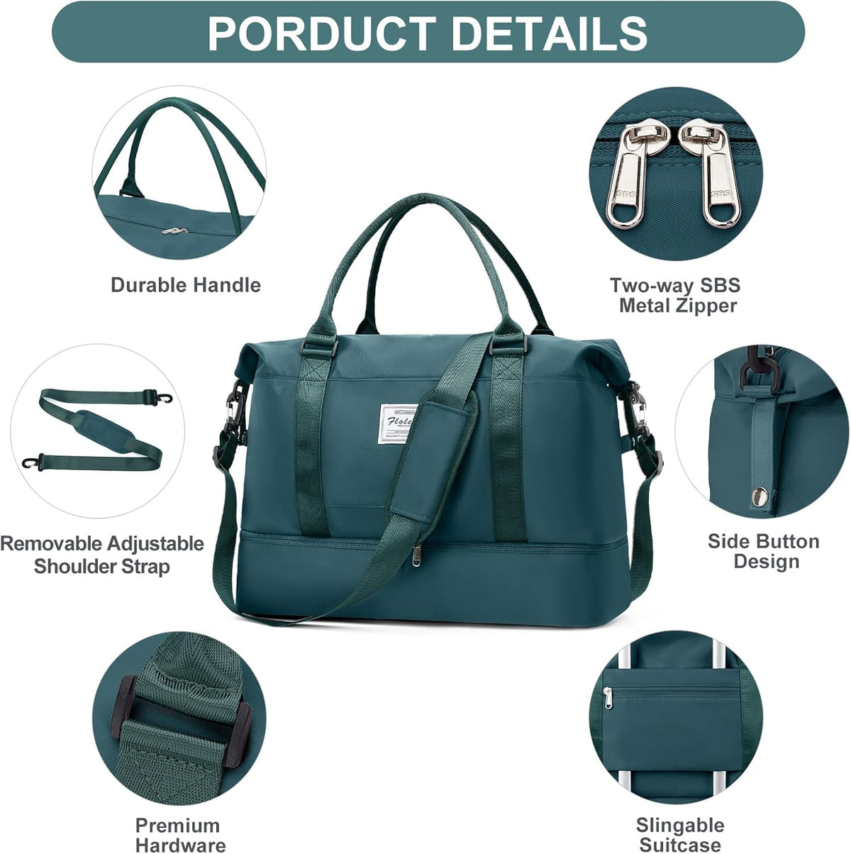 Weekender Bags for Women, Personal Item Travel Bag with Shoes Compartment | Overnight Travel Duffel Bag with Toiletry Bag, Airplane Friendly Carry-On Bag - Colors A