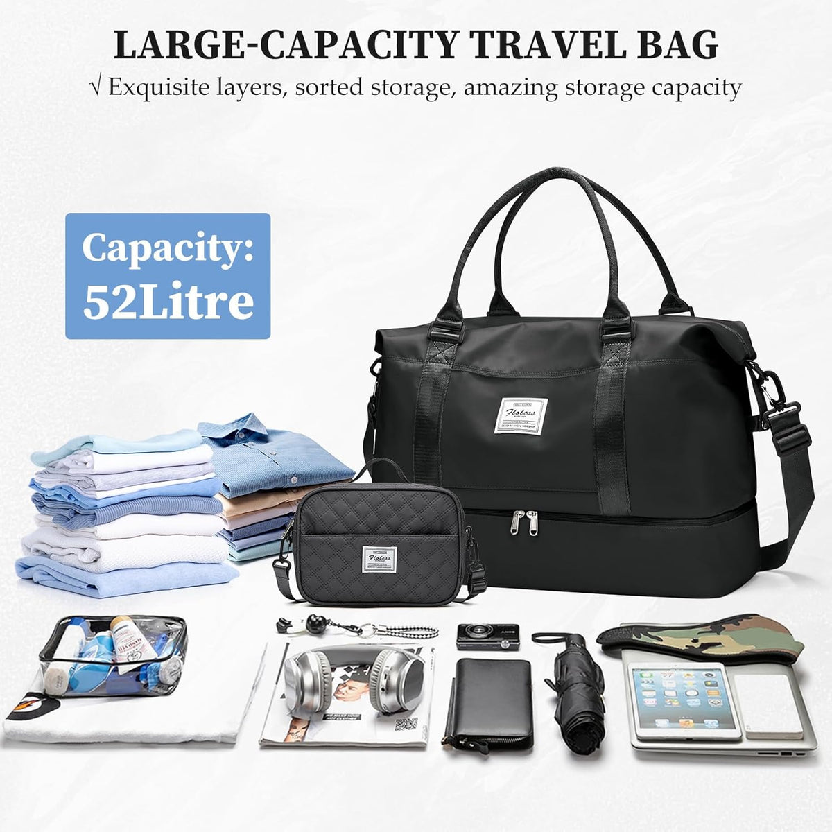 Weekender Bags for Women, Personal Item Travel Bag with Shoes Compartment | Overnight Travel Duffel Bag with Toiletry Bag, Airplane Friendly Carry-On Bag - Colors A