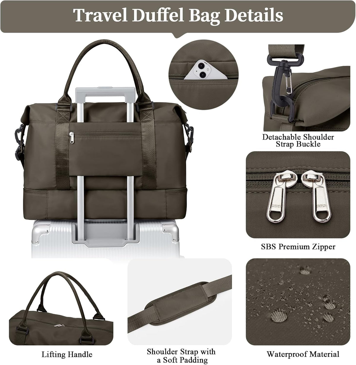 Weekender Bags for Women, Personal Item Travel Bag with Shoes Compartment | Overnight Travel Duffel Bag with Toiletry Bag, Airplane Friendly Carry-On Bag - Colors A