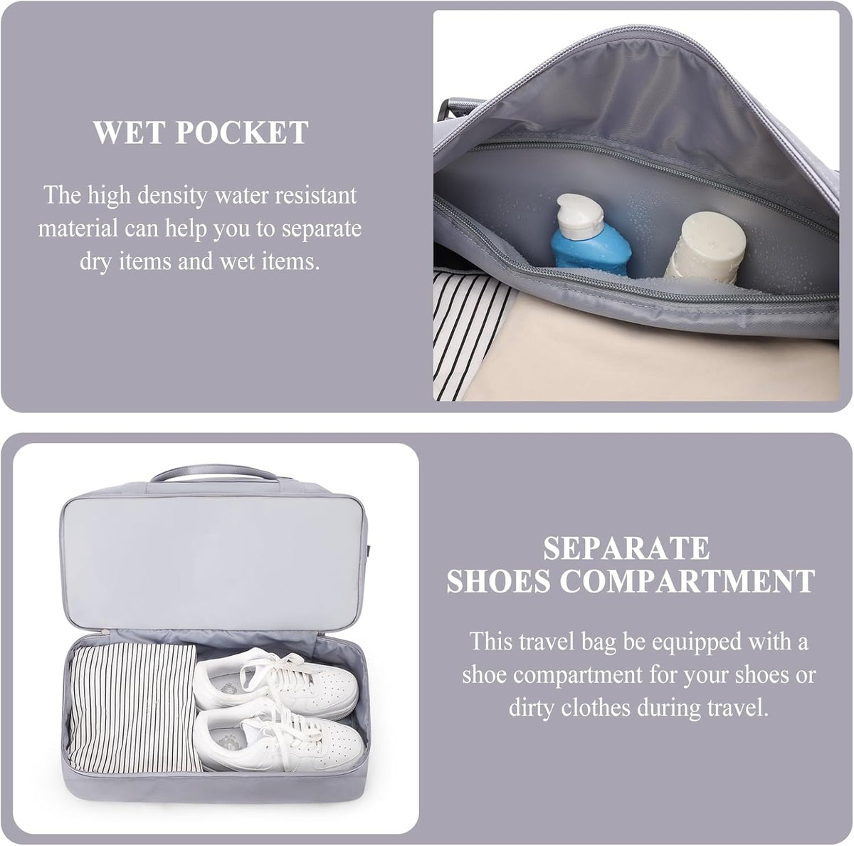 Weekender Bags for Women, Personal Item Travel Bag with Shoes Compartment | Overnight Travel Duffel Bag with Toiletry Bag, Airplane Friendly Carry-On Bag - Colors A