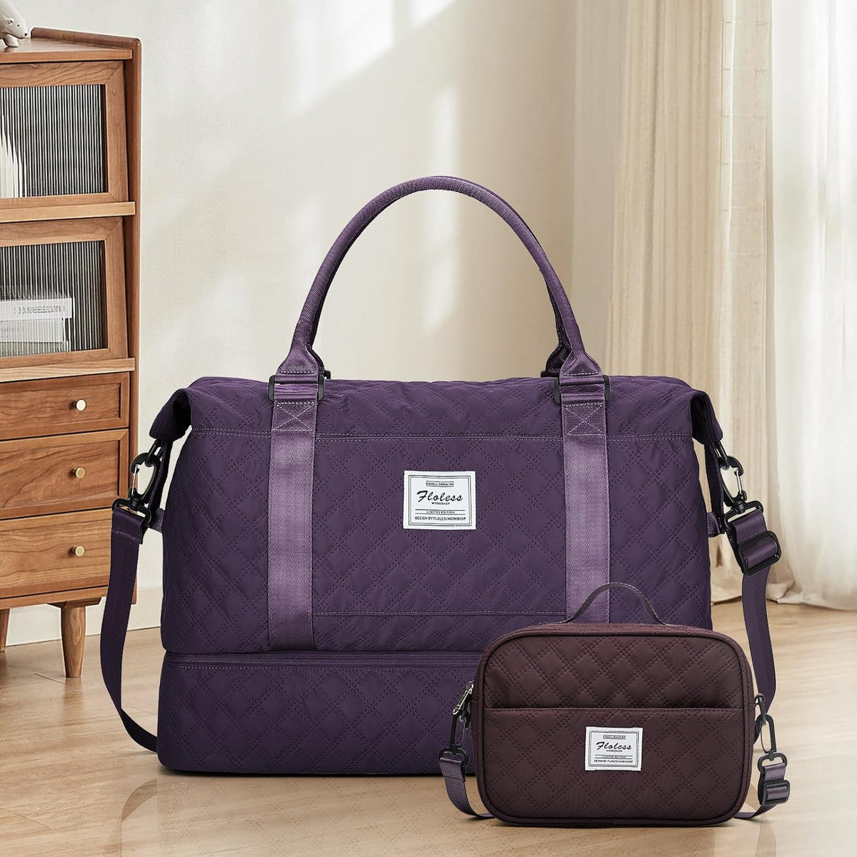 Weekender Bags for Women, Personal Item Travel Bag with Shoes Compartment | Overnight Travel Duffel Bag with Toiletry Bag, Airplane Friendly Carry-On Bag - Colors A