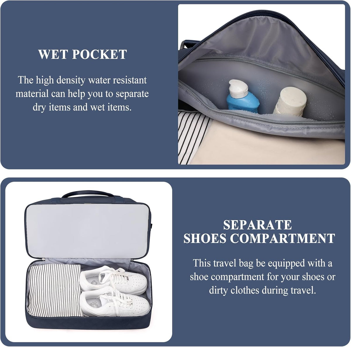 Weekender Bags for Women, Personal Item Travel Bag with Shoes Compartment | Overnight Travel Duffel Bag with Toiletry Bag, Airplane Friendly Carry-On Bag - Colors A