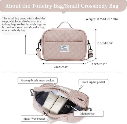 Weekender Bags for Women, Personal Item Travel Bag with Shoes Compartment | Overnight Travel Duffel Bag with Toiletry Bag, Airplane Friendly Carry-On Bag - Colors A
