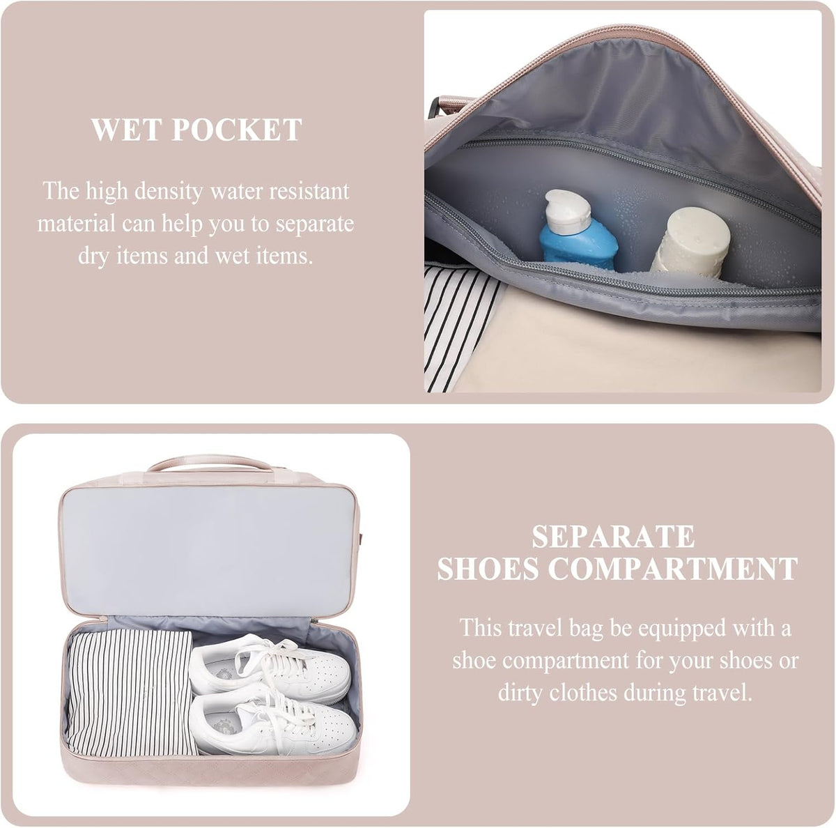 Weekender Bags for Women, Personal Item Travel Bag with Shoes Compartment | Overnight Travel Duffel Bag with Toiletry Bag, Airplane Friendly Carry-On Bag - Colors A