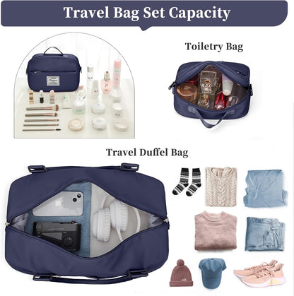 Weekender Bags for Women, Personal Item Travel Bag with Shoes Compartment | Overnight Travel Duffel Bag with Toiletry Bag, Airplane Friendly Carry-On Bag - Colors A