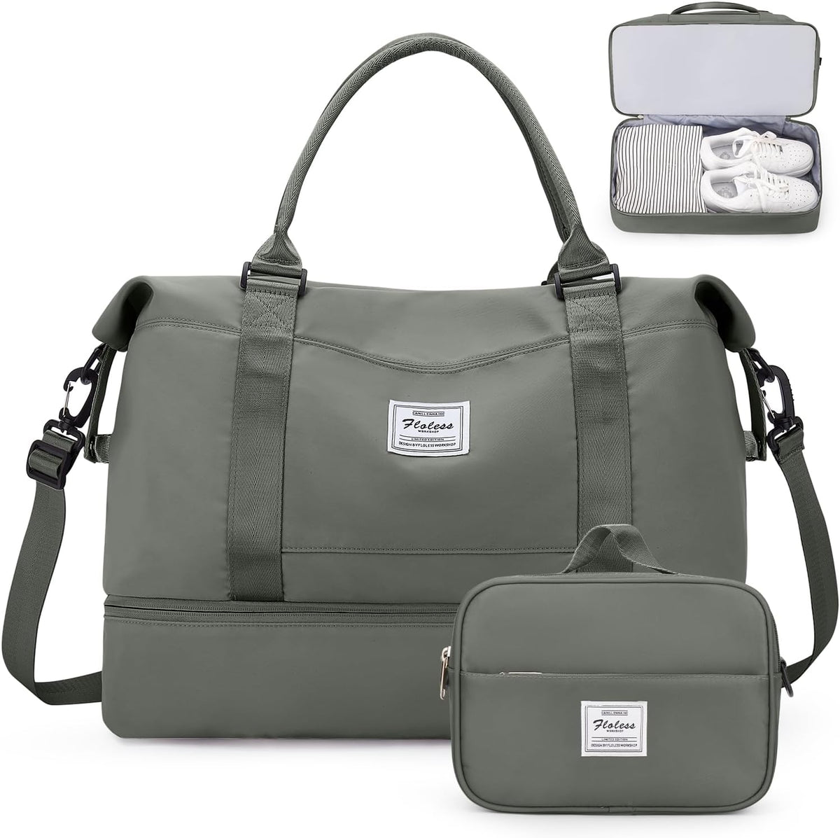 Weekender Bags for Women, Personal Item Travel Bag with Shoes Compartment | Overnight Travel Duffel Bag with Toiletry Bag, Airplane Friendly Carry-On Bag - Colors A