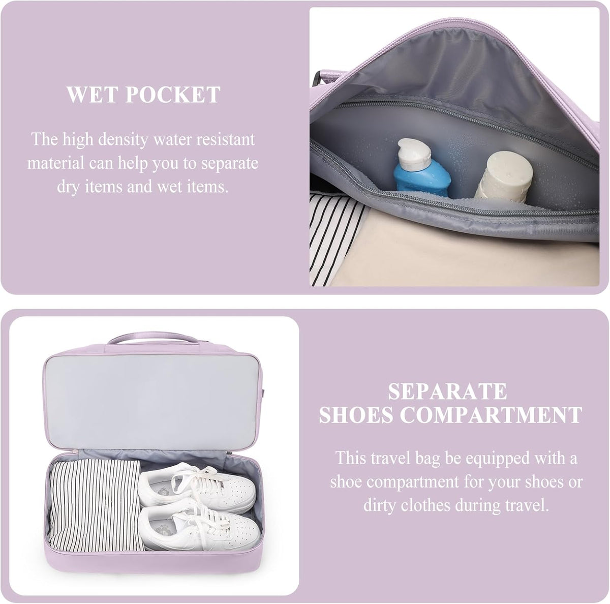 Weekender Bags for Women, Personal Item Travel Bag with Shoes Compartment | Overnight Travel Duffel Bag with Toiletry Bag, Airplane Friendly Carry-On Bag - Colors A