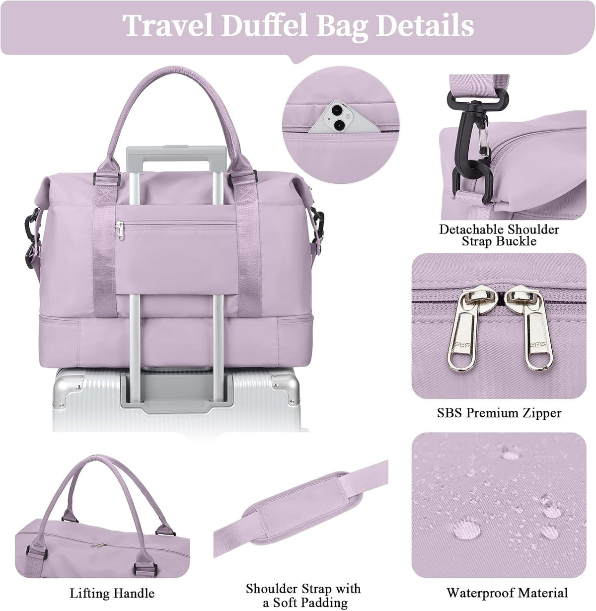 Weekender Bags for Women, Personal Item Travel Bag with Shoes Compartment | Overnight Travel Duffel Bag with Toiletry Bag, Airplane Friendly Carry-On Bag - Colors A