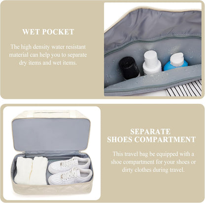 Weekender Bags for Women, Personal Item Travel Bag with Shoes Compartment | Overnight Travel Duffel Bag with Toiletry Bag, Airplane Friendly Carry-On Bag - Colors A