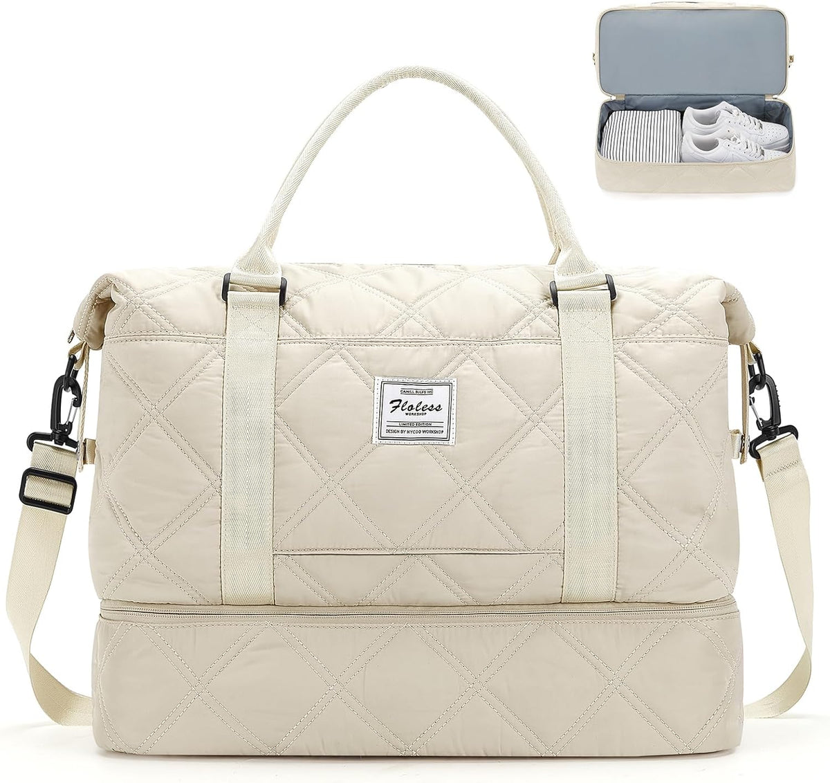Weekender Bags for Women, Personal Item Travel Bag with Shoes Compartment | Overnight Travel Duffel Bag with Toiletry Bag, Airplane Friendly Carry-On Bag - Colors A