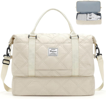 Weekender Bags for Women, Personal Item Travel Bag with Shoes Compartment | Overnight Travel Duffel Bag with Toiletry Bag, Airplane Friendly Carry-On Bag - Colors A