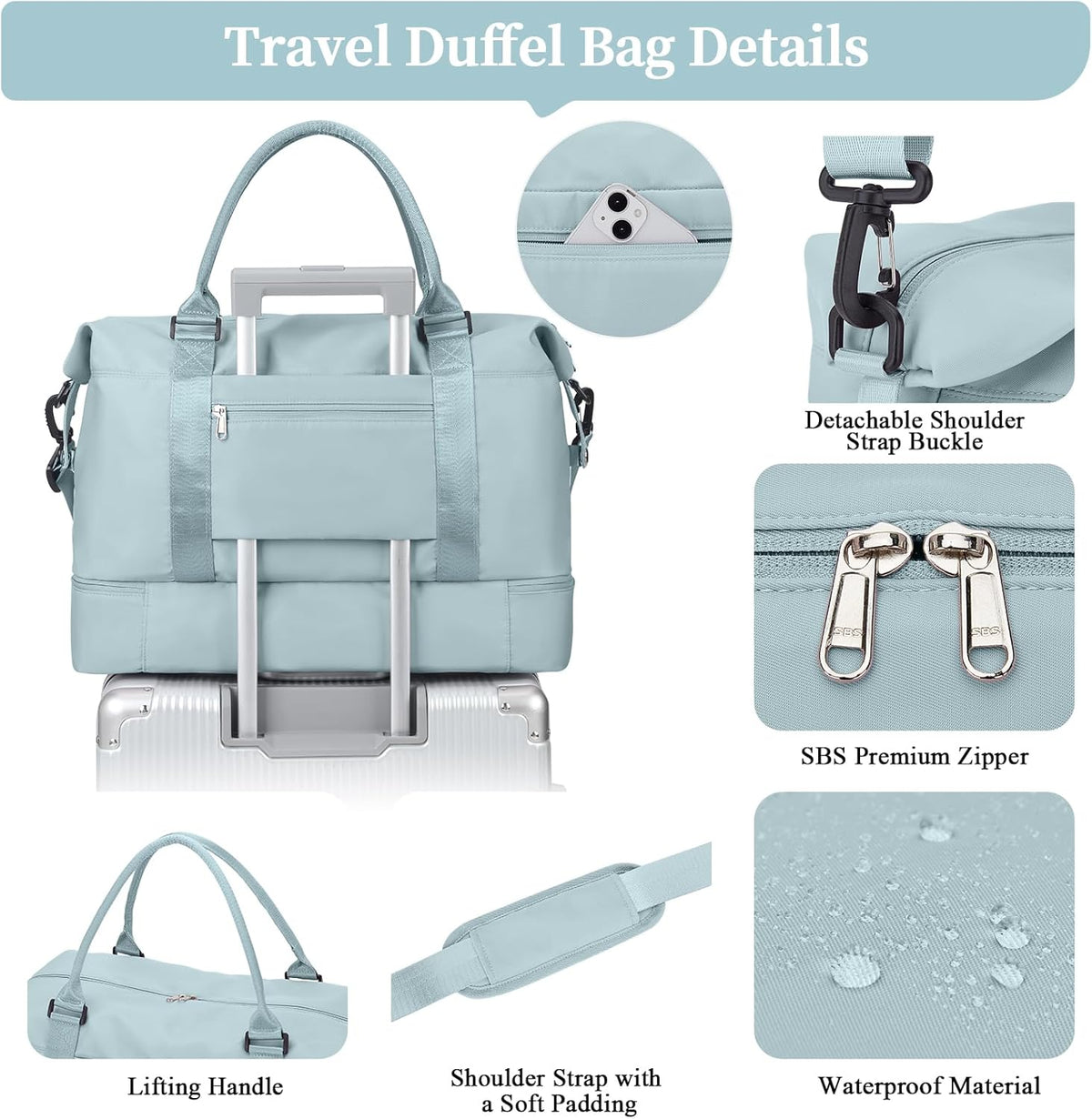 Weekender Bags for Women, Personal Item Travel Bag with Shoes Compartment | Overnight Travel Duffel Bag with Toiletry Bag, Airplane Friendly Carry-On Bag - Colors A