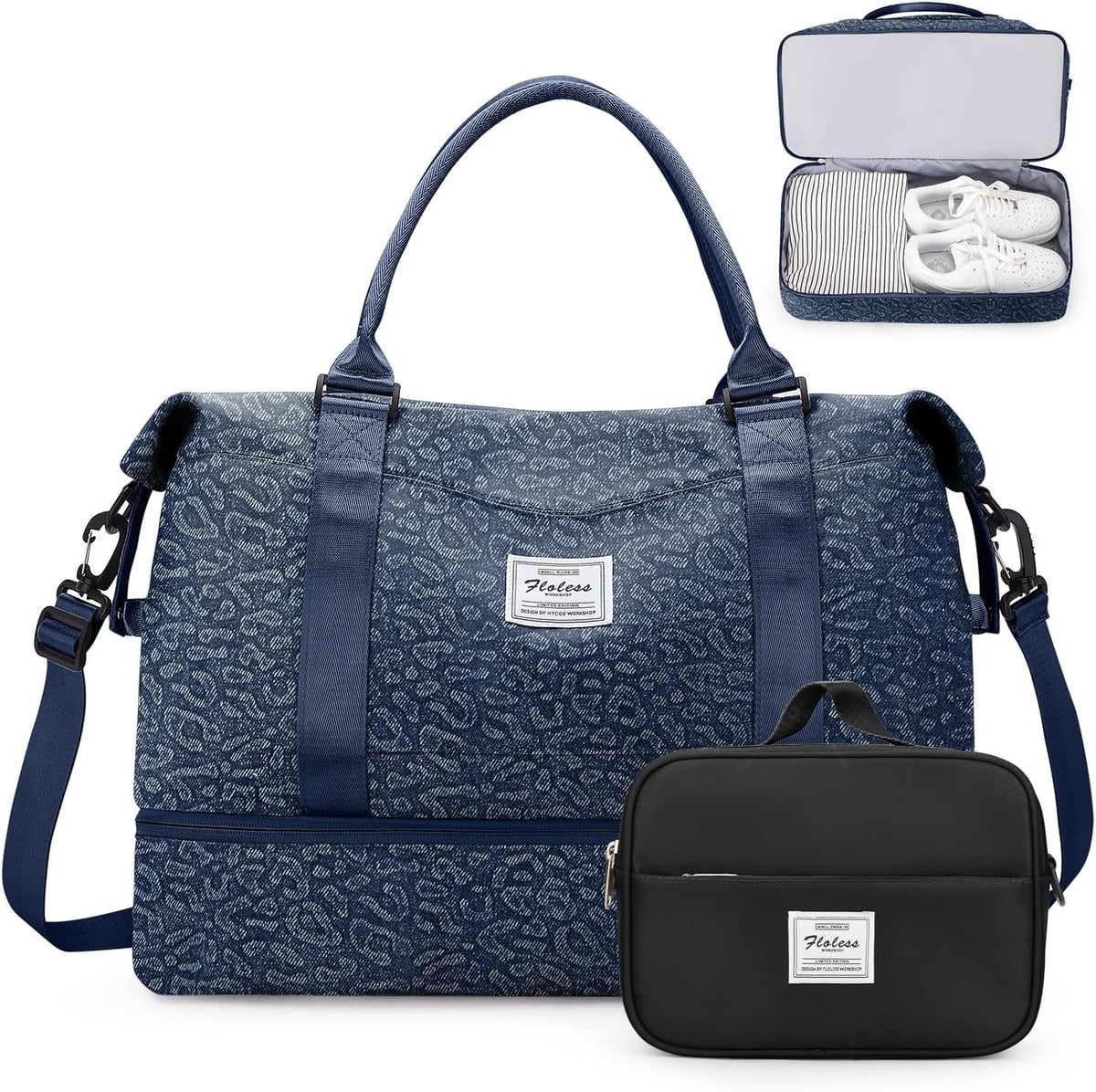 Weekender Bags for Women, Personal Item Travel Bag with Shoes Compartment | Overnight Travel Duffel Bag with Toiletry Bag, Airplane Friendly Carry-On Bag - Colors A