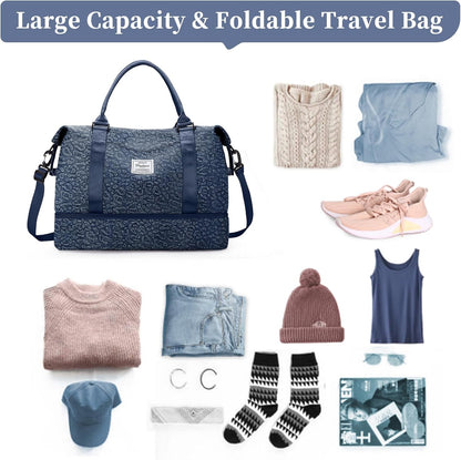 Weekender Bags for Women, Personal Item Travel Bag with Shoes Compartment | Overnight Travel Duffel Bag with Toiletry Bag, Airplane Friendly Carry-On Bag - Colors A