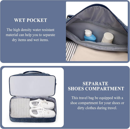 Weekender Bags for Women, Personal Item Travel Bag with Shoes Compartment | Overnight Travel Duffel Bag with Toiletry Bag, Airplane Friendly Carry-On Bag - Colors A