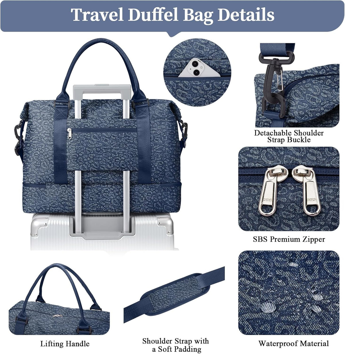Weekender Bags for Women, Personal Item Travel Bag with Shoes Compartment | Overnight Travel Duffel Bag with Toiletry Bag, Airplane Friendly Carry-On Bag - Colors A