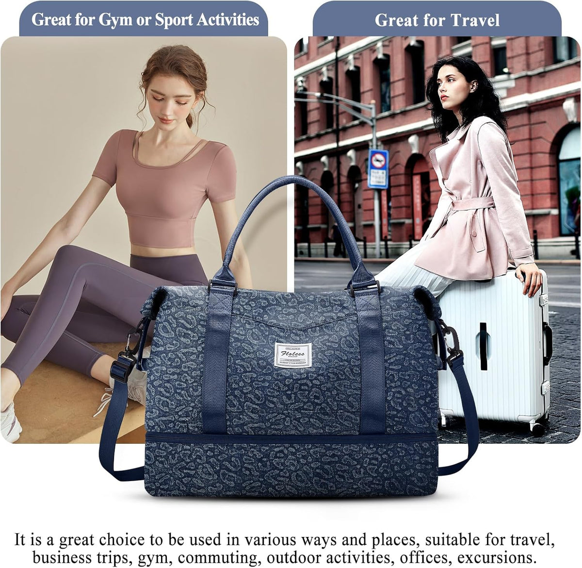 Weekender Bags for Women, Personal Item Travel Bag with Shoes Compartment | Overnight Travel Duffel Bag with Toiletry Bag, Airplane Friendly Carry-On Bag - Colors A