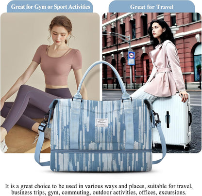 Weekender Bags for Women, Personal Item Travel Bag with Shoes Compartment | Overnight Travel Duffel Bag with Toiletry Bag, Airplane Friendly Carry-On Bag - Colors A