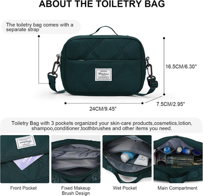 Weekender Bags for Women, Personal Item Travel Bag with Shoes Compartment | Overnight Travel Duffel Bag with Toiletry Bag, Airplane Friendly Carry-On Bag - Colors A