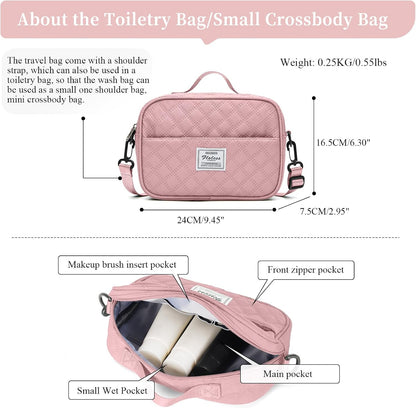 Weekender Bags for Women, Personal Item Travel Bag with Shoes Compartment | Overnight Travel Duffel Bag with Toiletry Bag, Airplane Friendly Carry-On Bag - Colors A