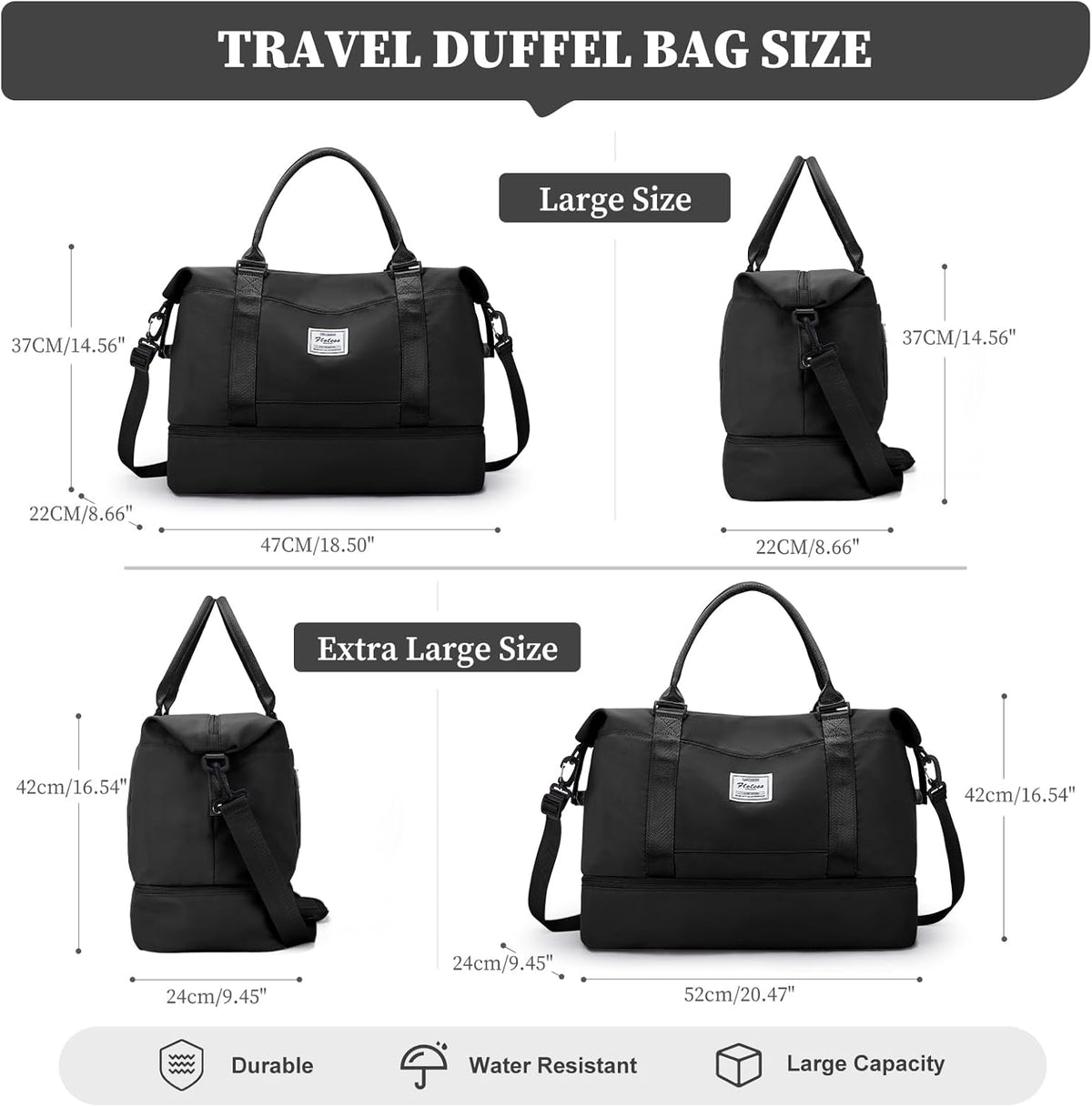 Weekender Bags for Women, Personal Item Travel Bag with Shoes Compartment | Overnight Travel Duffel Bag with Toiletry Bag, Airplane Friendly Carry-On Bag - Colors A