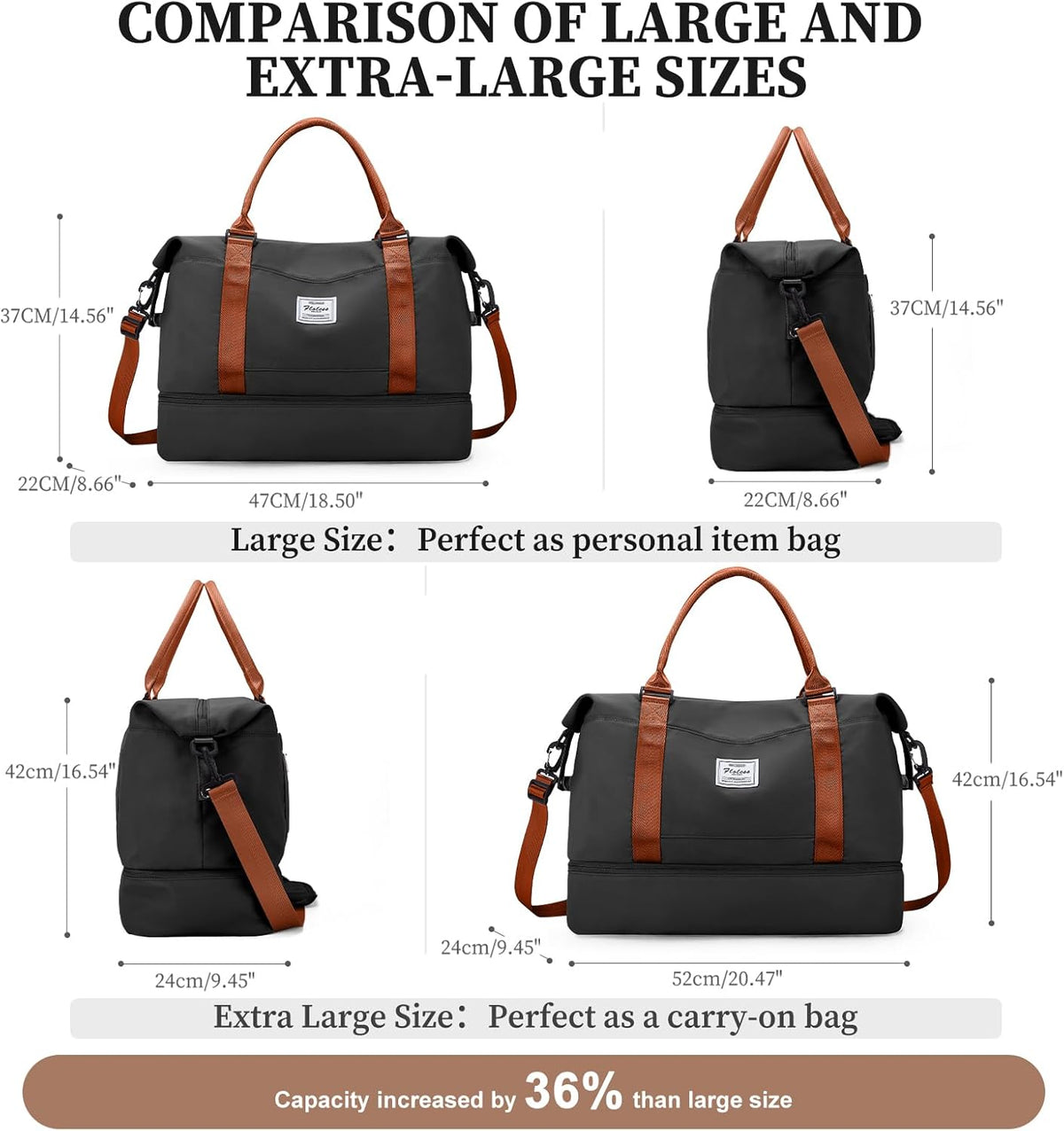 Weekender Bags for Women, Personal Item Travel Bag with Shoes Compartment | Overnight Travel Duffel Bag with Toiletry Bag, Airplane Friendly Carry-On Bag - Colors A