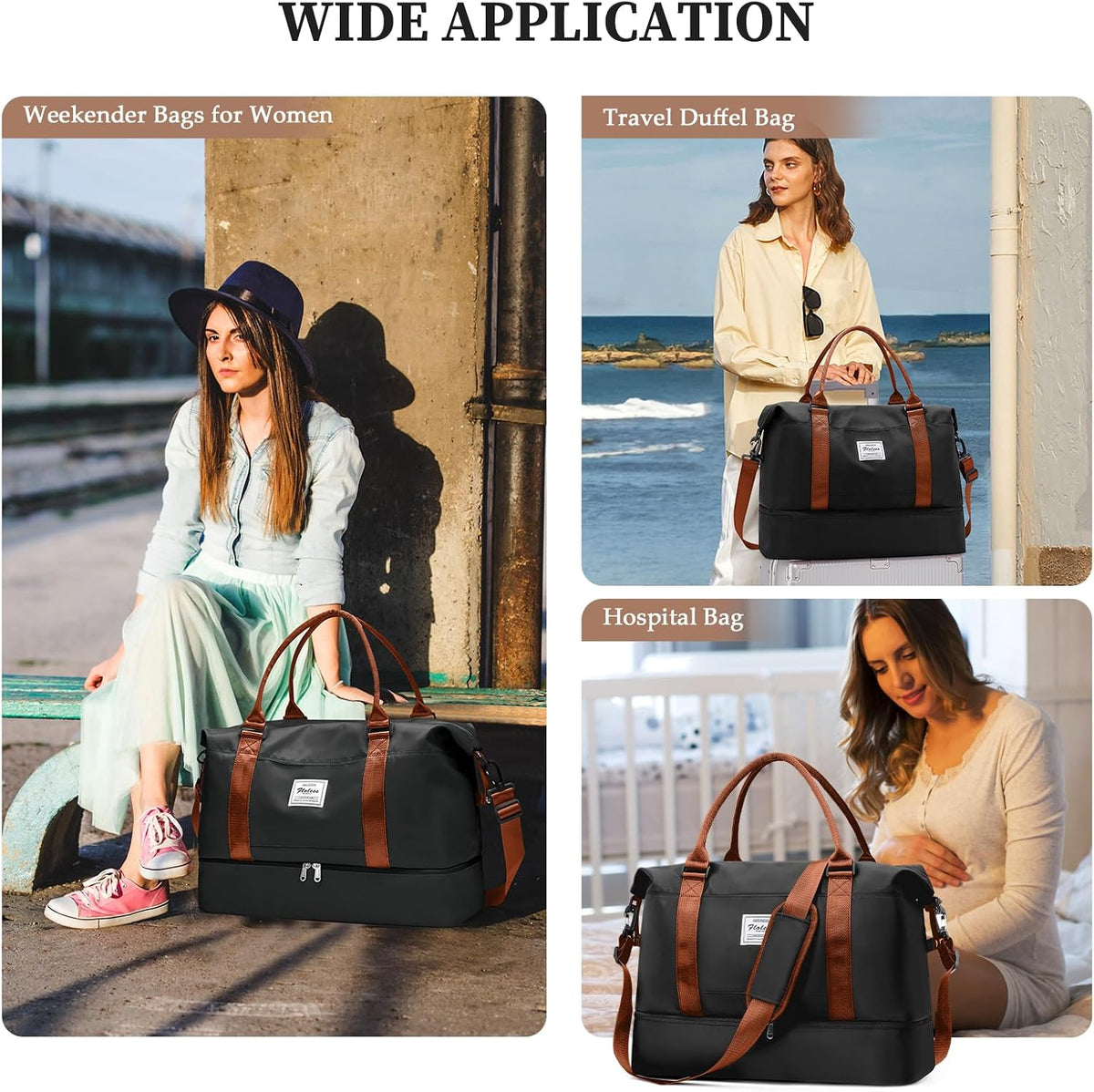 Weekender Bags for Women, Personal Item Travel Bag with Shoes Compartment | Overnight Travel Duffel Bag with Toiletry Bag, Airplane Friendly Carry-On Bag - Colors A