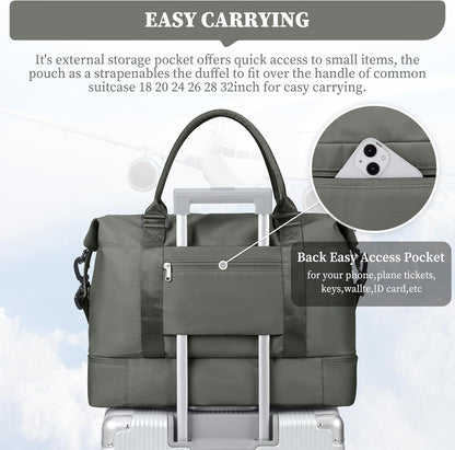 Weekender Bags for Women, Personal Item Travel Bag with Shoes Compartment | Overnight Travel Duffel Bag with Toiletry Bag, Airplane Friendly Carry-On Bag - Colors A