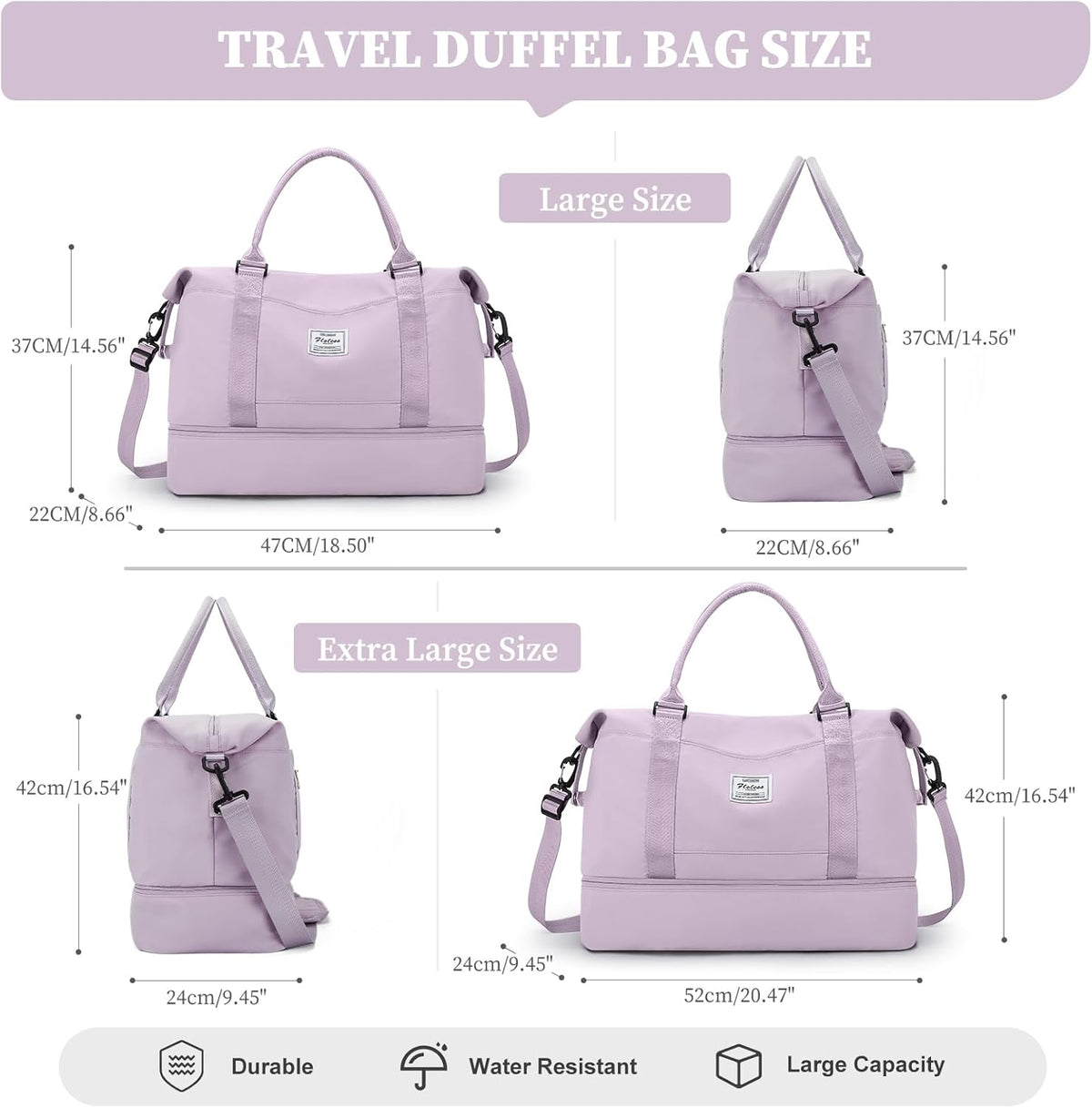 Weekender Bags for Women, Personal Item Travel Bag with Shoes Compartment | Overnight Travel Duffel Bag with Toiletry Bag, Airplane Friendly Carry-On Bag - Colors A