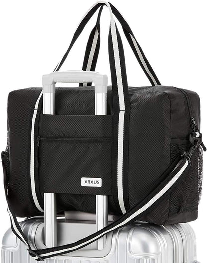 Foldable Tote Bag for Travel Expandable Lightweight Carry On Luggage 22L Packable Duffle Bag for Traveling