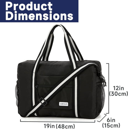Foldable Tote Bag for Travel Expandable Lightweight Carry On Luggage 22L Packable Duffle Bag for Traveling