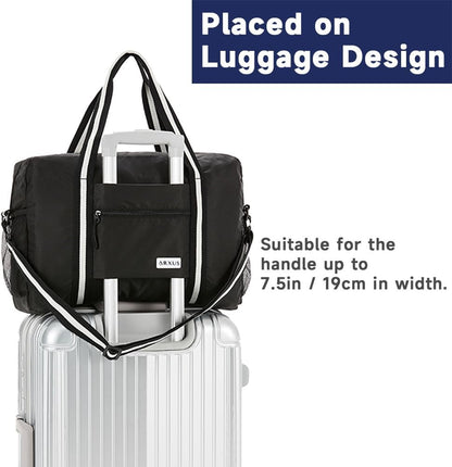 Foldable Tote Bag for Travel Expandable Lightweight Carry On Luggage 22L Packable Duffle Bag for Traveling