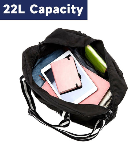 Foldable Tote Bag for Travel Expandable Lightweight Carry On Luggage 22L Packable Duffle Bag for Traveling