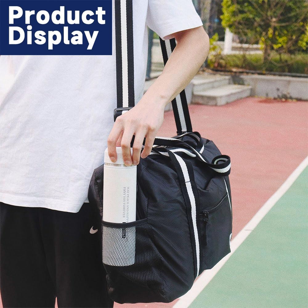 Foldable Tote Bag for Travel Expandable Lightweight Carry On Luggage 22L Packable Duffle Bag for Traveling