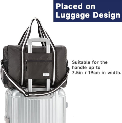Foldable Tote Bag for Travel Expandable Lightweight Carry On Luggage 22L Packable Duffle Bag for Traveling