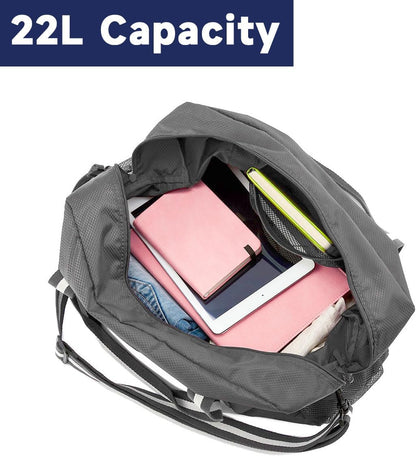 Foldable Tote Bag for Travel Expandable Lightweight Carry On Luggage 22L Packable Duffle Bag for Traveling